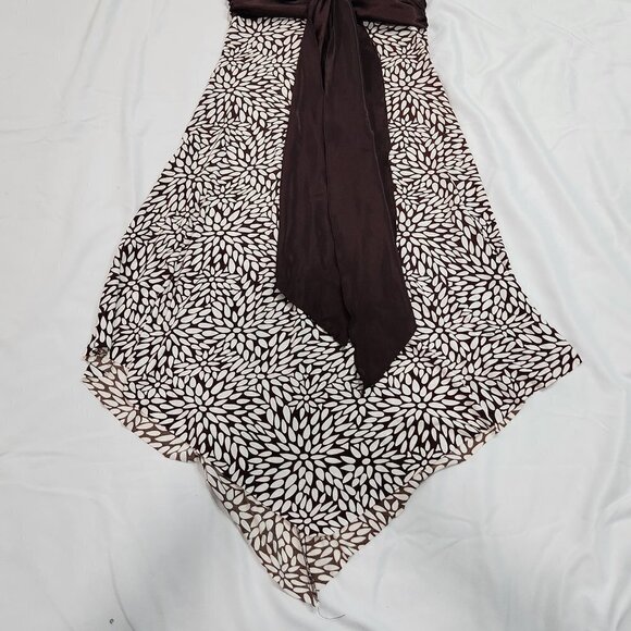 Alyn Paige Halter Brown/Cream Dress Size Large - Picture 1 of 7
